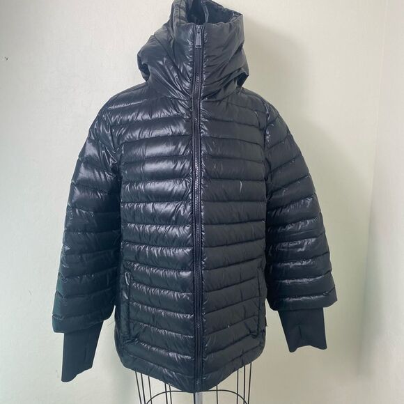 Women's Calvin Klein Black Puffer Jacket with hood Down Filling - Picture 5 of 8